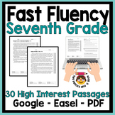 Preview of Fast Fluency for Seventh Grade: Fluency Tracking:  10 Minutes a Day: 30 Passages