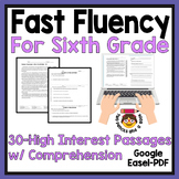 Preview of Fast Fluency for Sixth Grade: Fluency Tracking:  10 Minutes a Day: 30 Passages