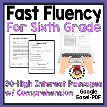 Preview of Fast Fluency for Sixth Grade: Fluency Tracking:  10 Minutes a Day: 30 Passages