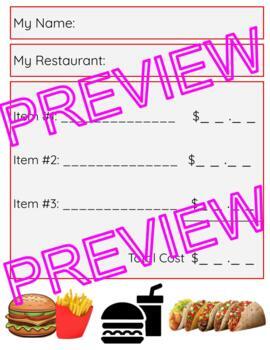 Preview of Fast Food - Adding and Subtracting Decimals [Worksheet]
