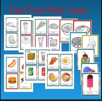 Fast Food Breakfast Dessert Beverage Flashcards Picture Dictionary ...