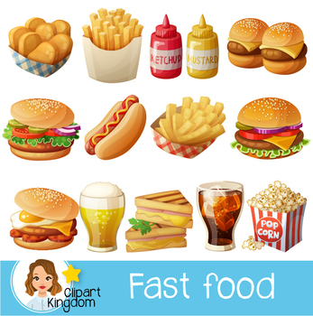 Preview of Fast Food Clipart Hamburger Clip art Food Vector graphic Food clip art