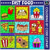 Fast Food - Coloring By Code Clip Art Set {Educlips Clipart}