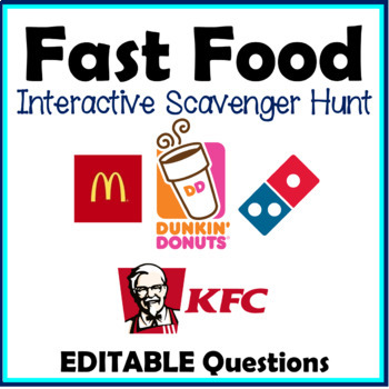 Preview of Fast Food Interactive Digital Scavenger Hunt