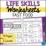 Fast Food Life Skills Worksheets - Life Skills Special Edu