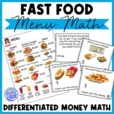 Fast Food Menu Math - Burgers for Special Education and Ea