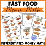 Fast Food Menu Math- LIL PIZZA for Special Education and E