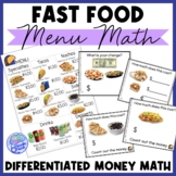 Fast Food Menu Math TACOS for Special Education and Early Elem.