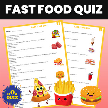 Preview of Fast Food Quiz | Food and Cuisines Trivia Quiz
