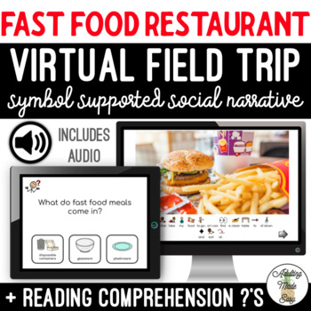 Preview of Fast Food Virtual Field Trip Social Narrative & Comprehension Google Slides SS