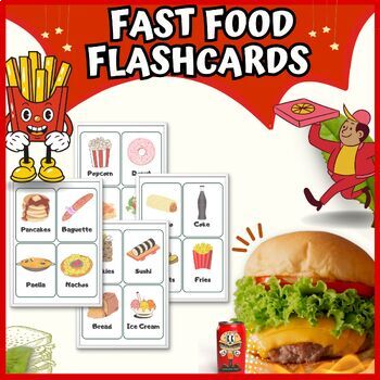 Preview of Fast Food Vocabulary Flashcards