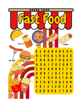Preview of Fast Food - Word Search Puzzles