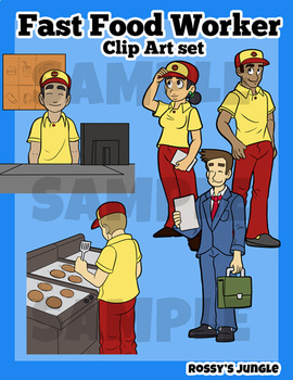 Preview of Fast Food Workers Clip Art Set