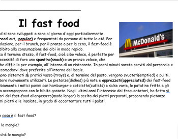 Preview of Fast Food vs Slow Food - Lettura
