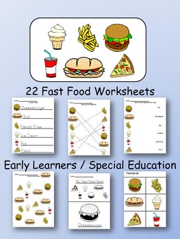 fast food worksheets for special education early learners tpt