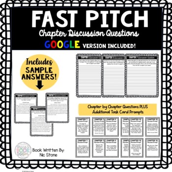 Preview of Fast Pitch (By Nic Stone) Questions W/ Sample Answers - PDF & GOOGLE INCLUDED