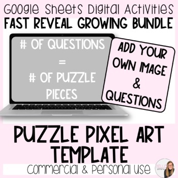 Preview of Fast Reveal Puzzle Pixel Art Template Growing Bundle