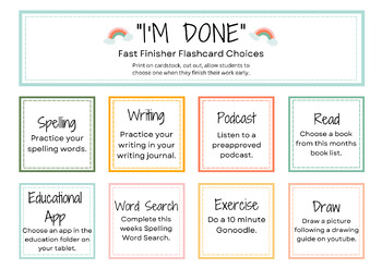 Preview of Fast finisher flashcards part 2- homeschoolers