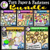 Fasteners and Torn Paper Clipart BUNDLE
