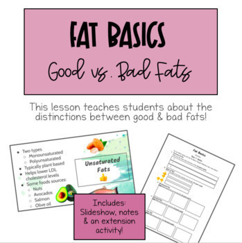 Preview of Fat Basics (Slideshow, Notes & Extension Activity Included!)