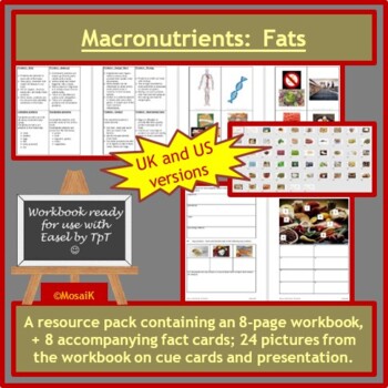 Preview of Fat Macronutrients Cooking Health Easel