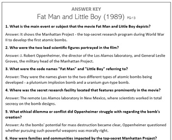 Preview of Fat Man and Little Boy (1989) - Movie Questions