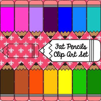 Preview of Fat Pencils Clip Art Set ~ Personal & Commercial Use