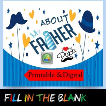 Preview of Father Day Memory book , Fill in the blank, Printable and Digital book