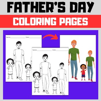 Preview of Father'S Day Coloring Sheets Color by Answer Images Craft-Activities
