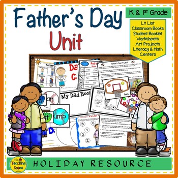 Preview of Father's Day Unit:  Literacy & Math Activities, Center & Gifts