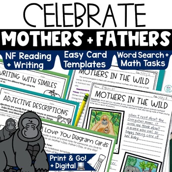 Preview of Father's Day Activities Reading Comprehension Passages Card Writing 