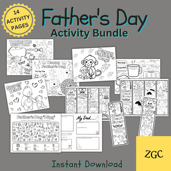 Preview of Father's Day Activity Bundle, Father's Day Craft / Games, INSTANT DOWNLOAD