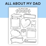 Father's Day Activity Coloring Page, All about my Dad Prin