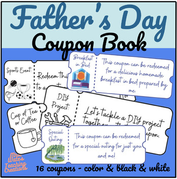 Preview of Father's Day Activity Coupon Booklet & Crafts | Kindergarten| DIY Project