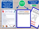 Father's Day Activity, Dad's Favorites, Drawing, All Ages,