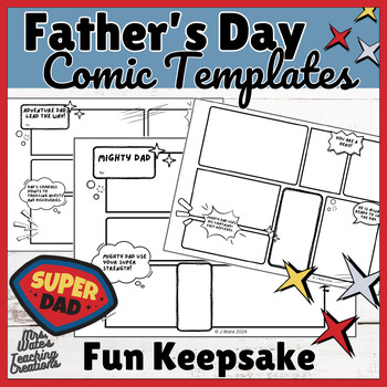 Preview of Father's Day Superhero Craft Templates & Comic Writing Activity | Fun Project