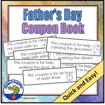Father's Day Activity Make a Coupon Book Gift by HappyEdugator | TPT