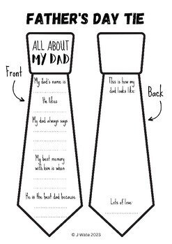 Father's Day Tie Template - Craft Activity & Worksheet to Celebrate Dads