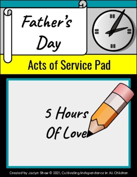 Preview of Father's Day "Acts of Service Pad"