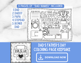 Father's Day Questionnaire All About Dad Printable Colorin