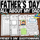 Fathers Day Questionnaire | All About My Dad Writing Activ