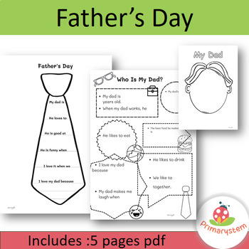 Father's Day-All about Dad Worksheet by Primarystem | TPT
