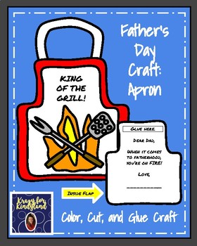 Fathers Day Craft Chef Card Writing Coloring Activities Father's Gift Cut  Apron