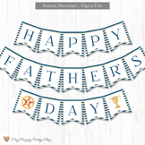 Father's Day Banner, Happy Father's Day Banner, Blue Banne