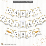 Father's Day Banner, Happy Father's Day Banner, Crown Bann