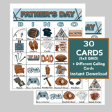 Father's Day Bingo, 30 cards, Instant Download, Bingo Game