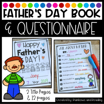 Preview of Father's Day Book & Questionnaire