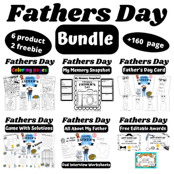 Preview of Father's Day Bundle Craft Activities Game All About My Dad Awards Freebies.