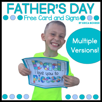 Preview of Father's Day Sign and Card - Free