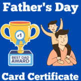 Father's Fathers Day Card Craft Activity Certificate Award